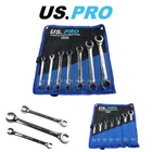 US PRO Tools 7pc 12 Point Open Brake Flare Nut Spanners Wrench Set 8 - 24mm 2044