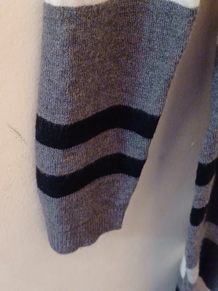 Merona NWT Gray Striped Long Sleeve Sweater Dress Sz M - Image 3 of 4
