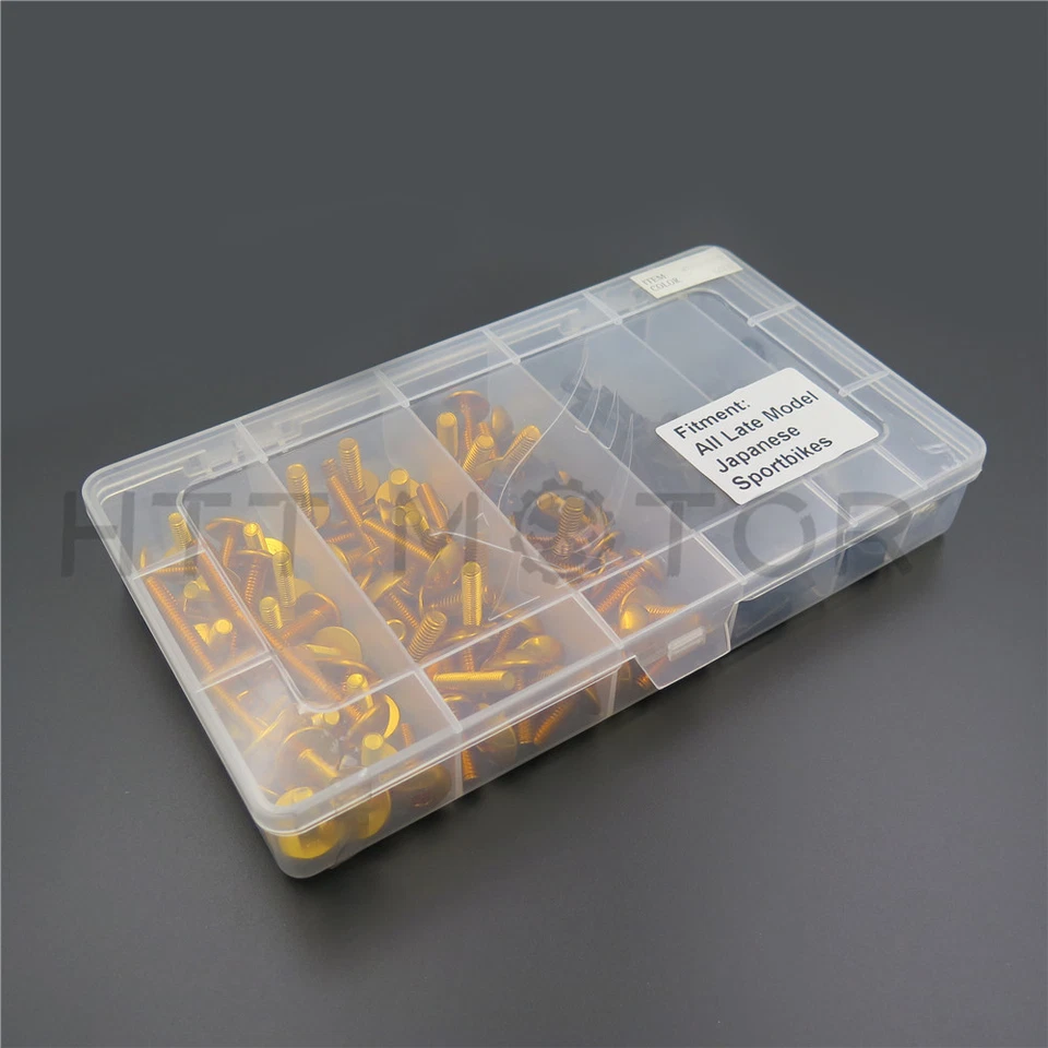 Kit completo de pernos de carenado de aleación CNC tornillos de carrocería tuercas para Kawasaki DORADO Foto 2 de 4