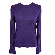 JUST CAVALLI Purple Gray Melange Sweater Sz M Heathered Made in Italy