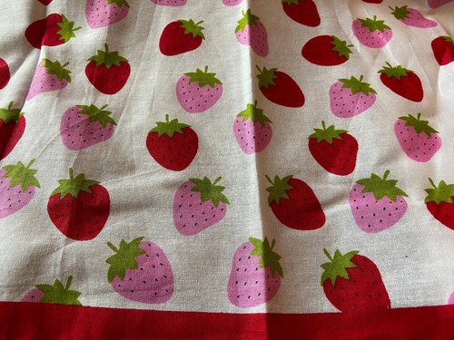 Pink Red White Strawberries Print BANDANA Scarf Head Neck Face Wrap Handkerchief - Picture 2 of 2
