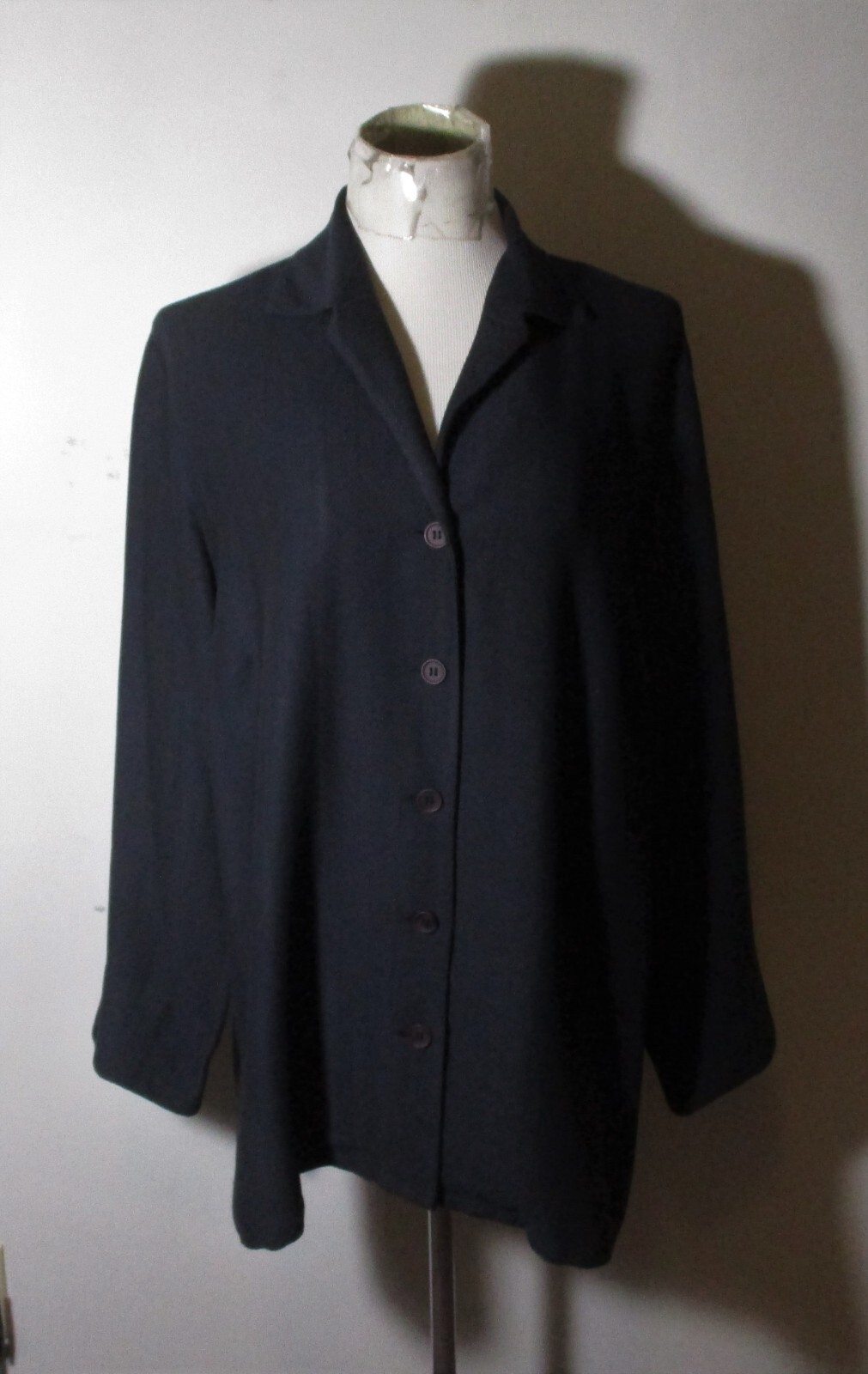 REAL CLOTHES Saks Fifth Ave. Blue Wool Blend Shirt Size 16