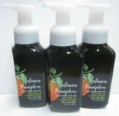 3 bottles Bath & Body Works Hand Soap Gentle Foaming Autumn Pumpkin