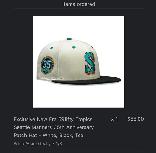 7 1/8 Hat Club Tropics Seattle Mariners 35th Anniversary Fitted Hat Cap