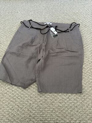 Loft Linen Like Shorts 12 NWT Taupe Brown Bermuda 