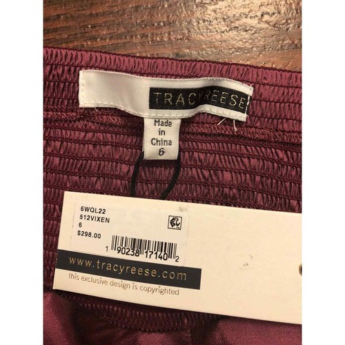 Blusa Tracy Reese Adulto 6 Púrpura Sólido Mangas Abullonadas Cuello Corazón Para Mujer - Imagen 4 de 7