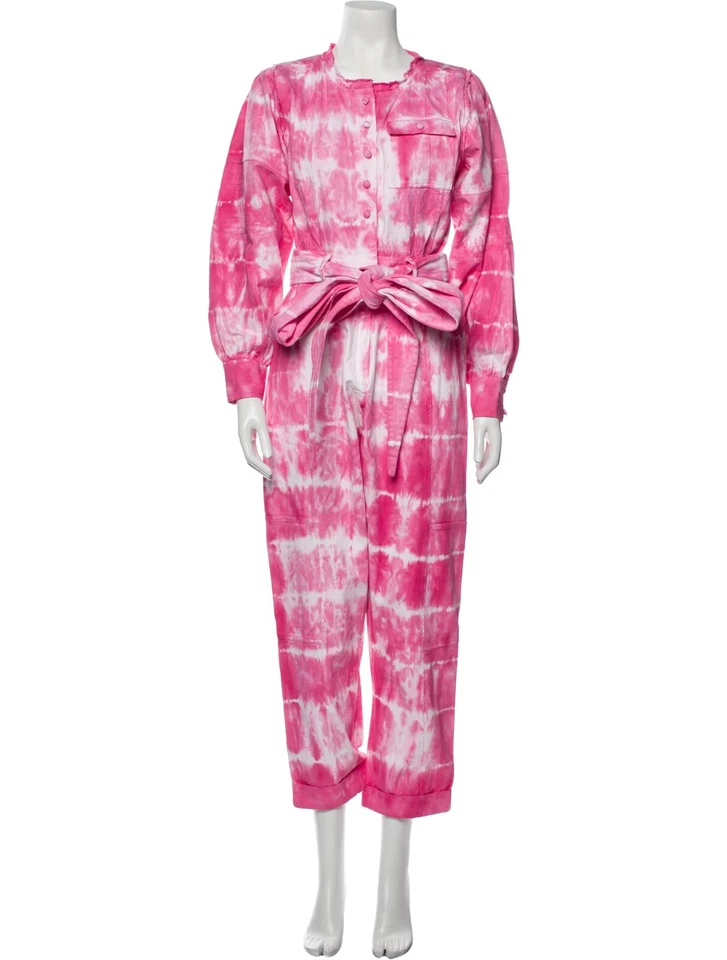 LoveShackFancy Paca Hibiskus Hand Krawatte Batik Baumwolle Strampler KLEID - Bild 3 von 4