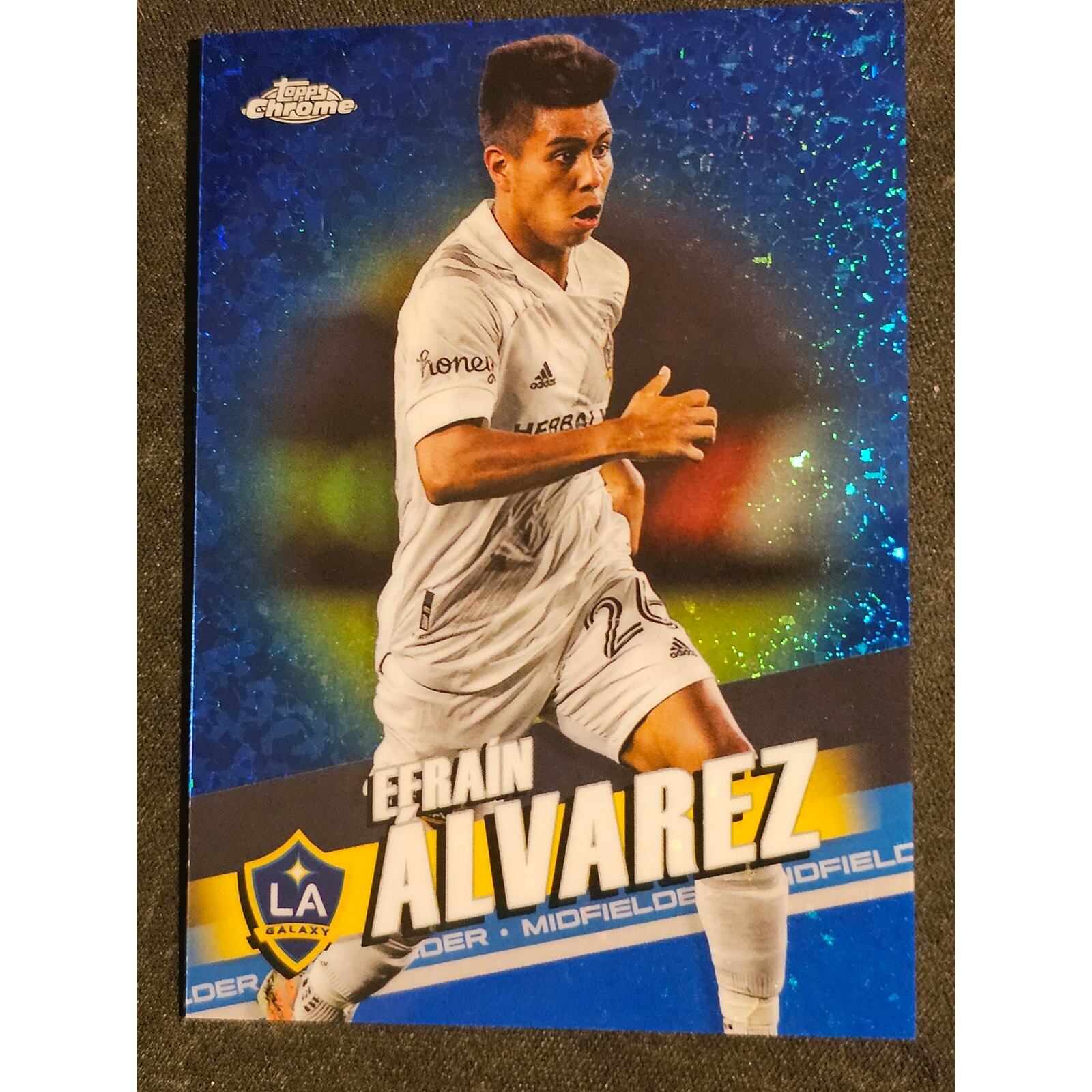 2022 Topps Chrome MLS Efrain Alvarez Blue Mini Diamond Refractor 146/199 Galaxy