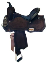 Best Quality Western Leather Barrel Rough Out Saddle With Free Matching Tack set