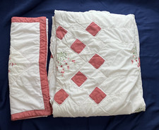 Floral Bed Spread with 2 Pillow Shams - Double ( 96 x 100 inches) - Cream/Multi