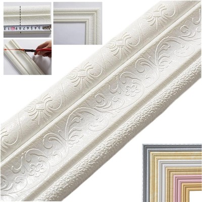 90''x 3'' Self Adhesive Flexible Foam Molding Trim, 3D Sticky Decorative Sticker