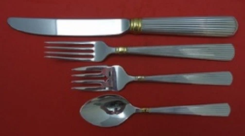 Ajuste(s) de lugar Ashmont Gold de Reed and Barton de plata esterlina tamaño cena 4 piezas Foto 2 de 4