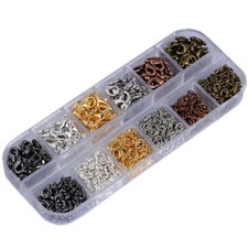 Wholesale One Box 12mm Mixed Lobster Claw Clasps 0.7x5mm Jump Rings 6 Colors