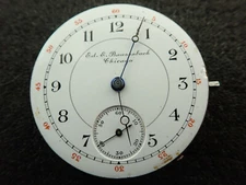 VINTAGE 6 SIZE HAMPDEN PRIVATE LABEL H.C. POCKET WATCH MOVEMENT - NOT RUNNING