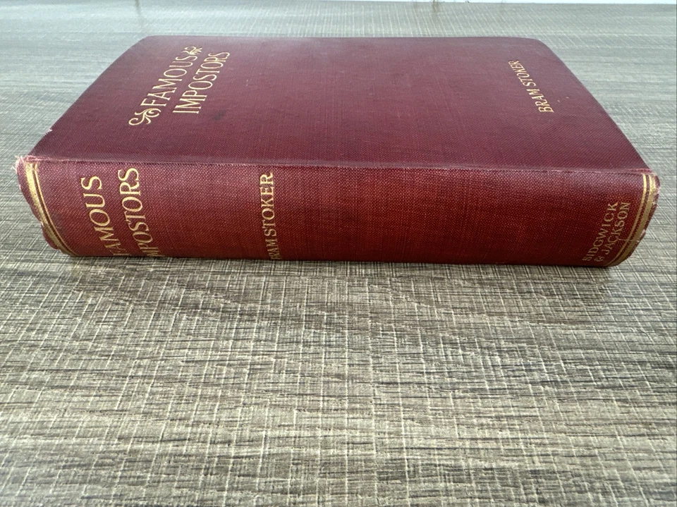 Bram Stoker Famous Imposters 1910 1st UK VG - Witchcraft, Hoaxes, Transgenderism — 第 2/4 张图片