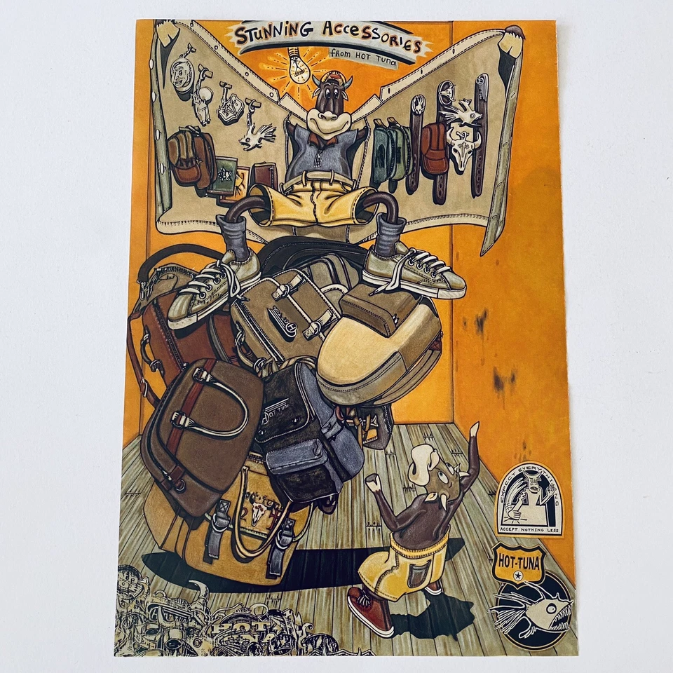 Hot Tuna Vintage Surf Wear Poster 1990s Rare Print Ad Hot Tuna 90s Accessories - image 2 of 4