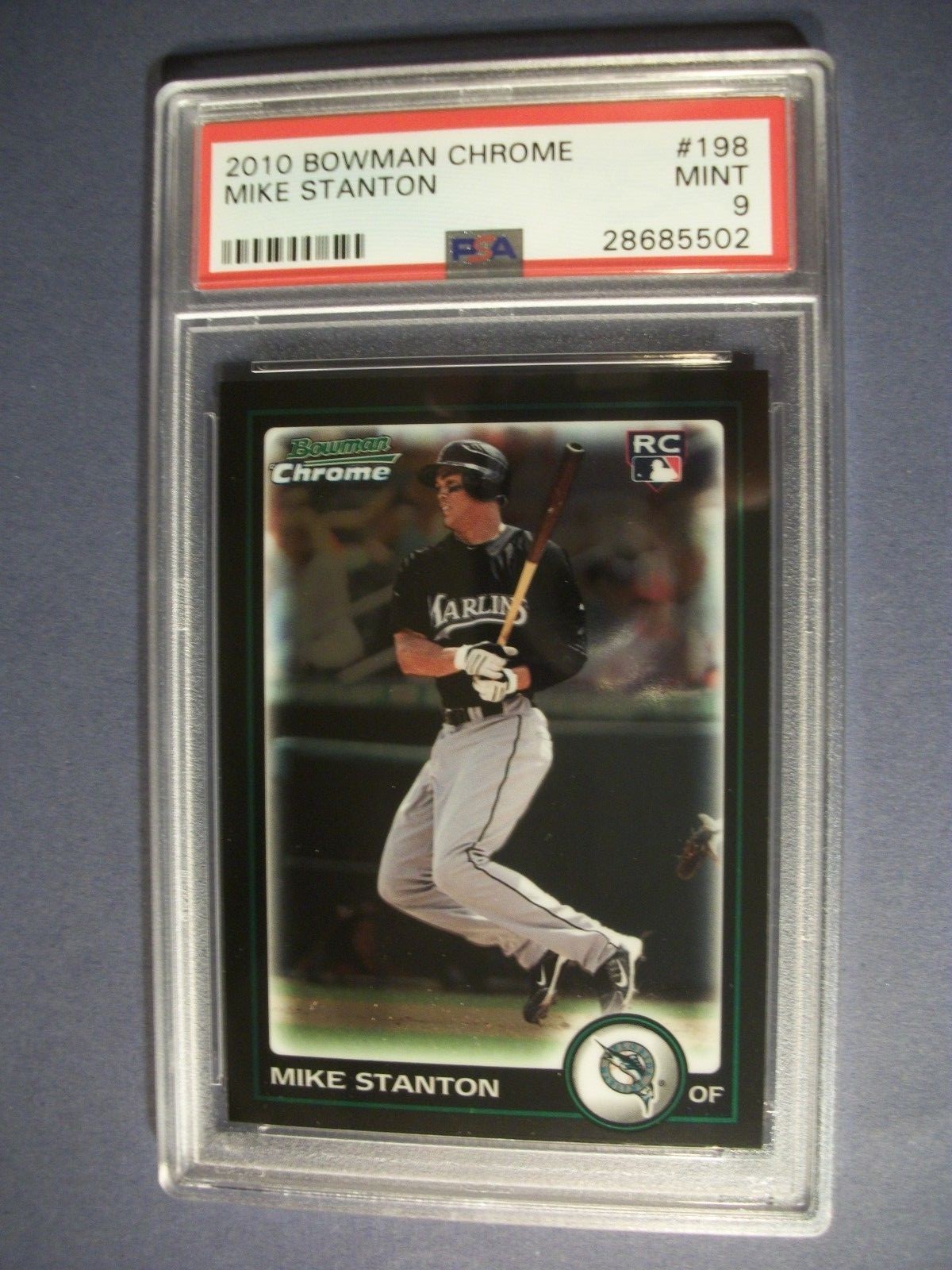 GIANCARLO MIKE STANTON 2010 Bowman Chrome #198 PSA MINT 9 RC Marlins, Yankees
