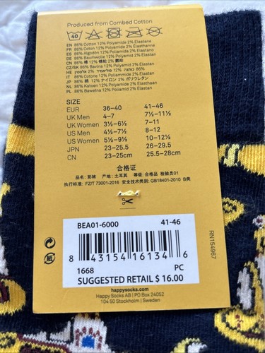 Happy Socks The Beatles Yellow Submarine Crew 41-46 - Picture 4 of 4