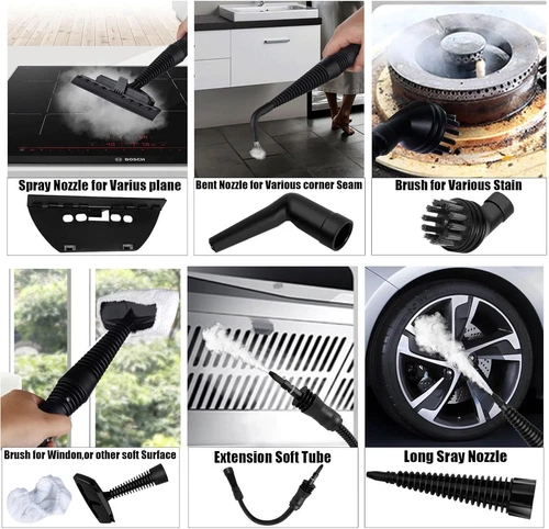 1050W Multi-Purpose Handheld Pressurized Steam Cleaner with 12 Attachments - Picture 5 of 28