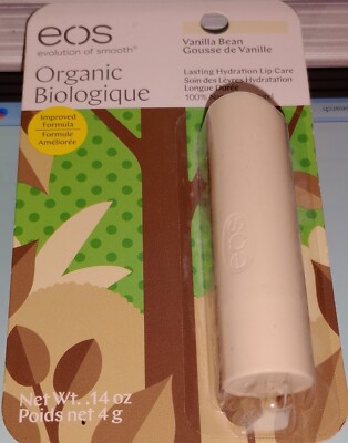 Eos Organic Lip Balm Stick Vanilla Bean 0.14 Oz Each