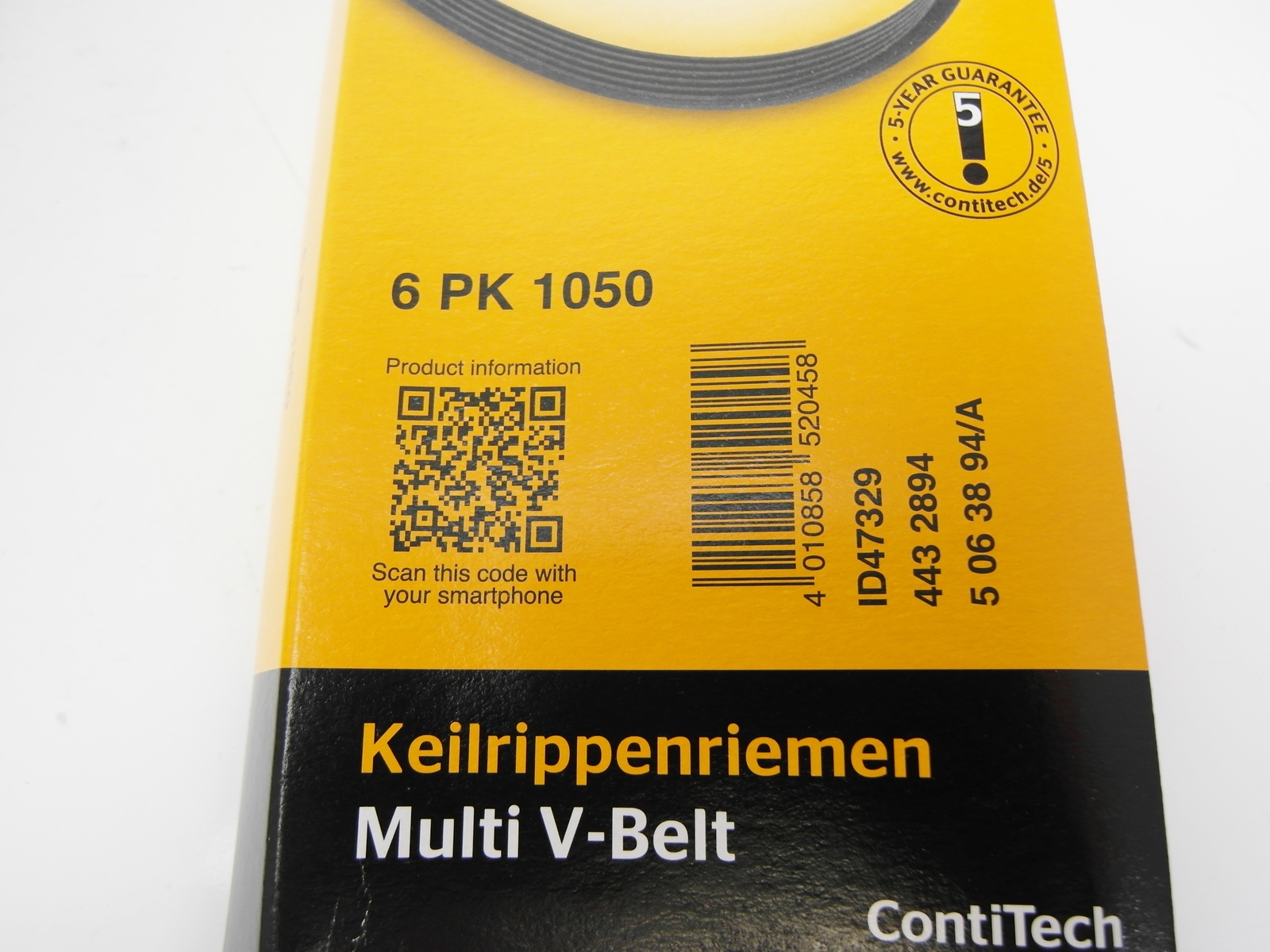 Mercedes-Benz Drive Belt Original Continenal Germany 6PK2404  