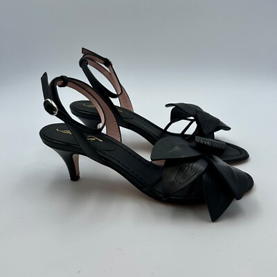 Anna F sandal in black tassel, flower pointed and heel 6 cm art. 3666