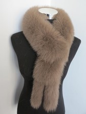 100 Real fox fur scarf / berown fur neck wrap / fur cape/shawl 80 12 cm