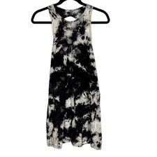 Urban Outfitters Medium Black Gray Tie Dye Keyhole Back Tank Top Dress Crew Neck
