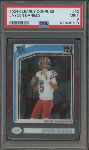 2024 Donruss Clearly #52 Jayden Daniels RC Rated Rookie PSA 9