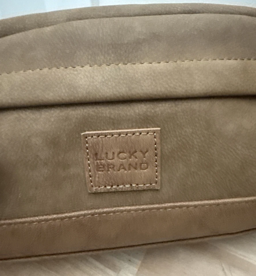 Lucky Brand 男式化妆包蓝色帆布口袋上衣拉链加固底部 — 第 2/4 张图片