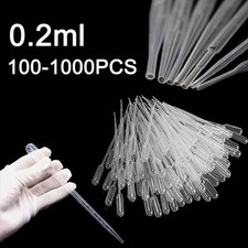 0.2ml Disposable Polyethylene Eye Dropper Transfer Graduated Pipettes US STOCK