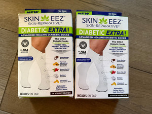 SKIN-EEZ 2 pairs ~ Skin Reparative Healing Diabetic Socks ~L/XL~ Unisex ~ NEW