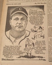JUNE 22, 1942 NEWSPAPER PAGE #2340- JIMMIE FOXX, CHICAGO CUBS BASEBALL ⚾