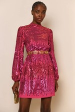 RIXO Lara Sequinned Mini Dress