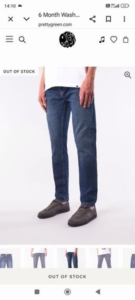 Men Pretty Green Jeans Navy Denim 32