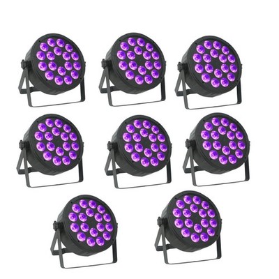 8PCS 18 LED Par Light Stage Light Party Beam Strobe RGBW DMX Club Disco DJLights