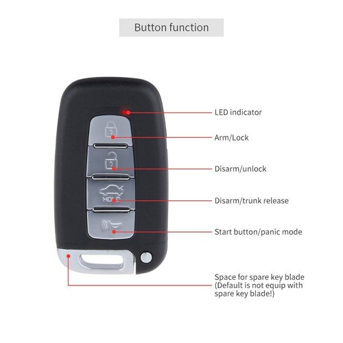 EC003N-K-1 PKE Car Alarm System Proximity Lock Unlock Push Button Start Remot... - Picture 3 of 9