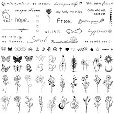 Realistic Temporary Tattoos for Women - 60 Sheets Tiny Small Removable Adult