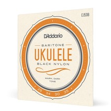D'Addario Ukulele Strings EJ53B Baritone 4-String Set Black Nylon Natural