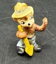 Vintage Ceramic Smokey The Bear Bone China Figurine JAPAN Miniature Pledging