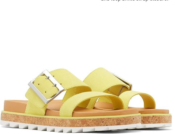 APL NUOVI SANDALI COMODI SOREL GIALLI IN PELLE SCAMOSCIATA MISURA 8 M 120€