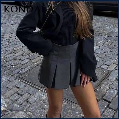 KONDALA 2026 Spring Summer Women Casual Tierred Mini Skirts Fashion Vintage