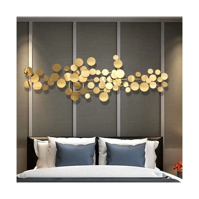 YUDACHU Metal Wall Art Gold Wall Decor Living Room,Modern Geometric Wall Art 59"×19.6"