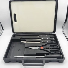 Gone Fishing 8-Piece Fillet Knife Set Stainless Steel Outdoor Kit w Case & Board