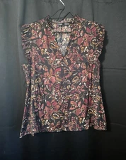 Grade & Gather Floral Blouse Small S flutter sleeve