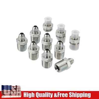 10 Pipe Adapter 3/8'' Male 37° Flare JIC x 1/2'' Male NPT Plated Hydraulic fitting