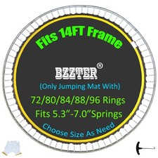 Bzzter Replacement Trampoline Mat,Fits 14ft Round Frame,with 84 Rings 150.8 I...