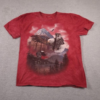 Bald Eagle Mountain Scenic Shirt Mens Large Red Tie Dye Graphic David Penfound