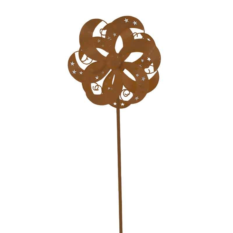 Moulin fleur tournante coloré 28x16x134cm à double rotation fluide