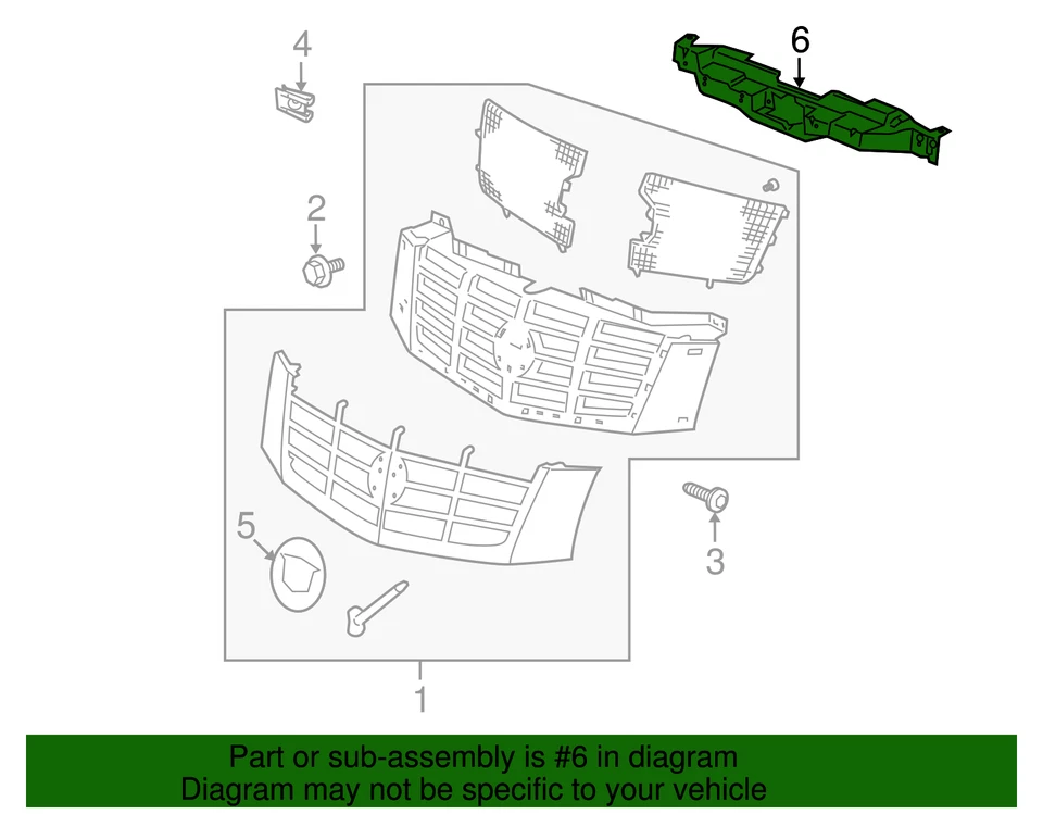 Soporte superior de rejilla delantera original GM 15904442 Foto 3 de 3
